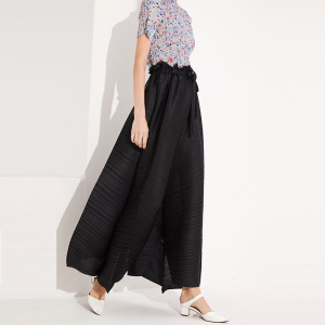 Sanzhai Fold New Broad-legged Pants Female Women’s Wear 