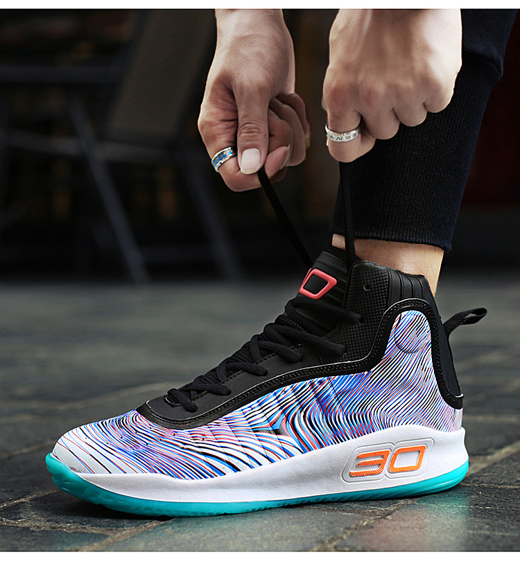 Buty do koszykówki, wysokie buty bojowe męskie, oddychające młodzieżowe buty sportowe na wiosnę i jesień_voghion.com