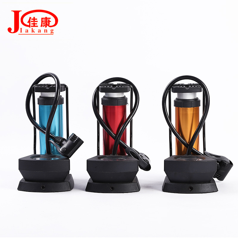 山地车自行车便携式高压铝合金打气筒 脚踩迷你打气筒 打气枪批发