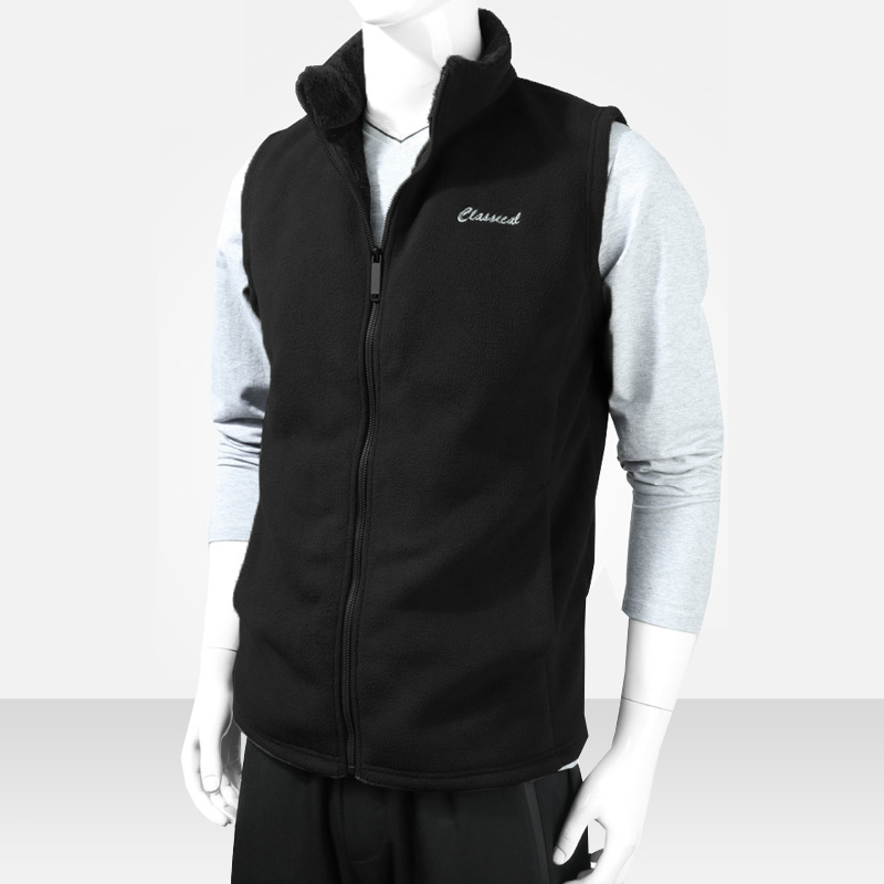 秋冬新品男式抓绒马甲 珊瑚绒加厚保暖马甲批发 无袖坎肩摇粒背心