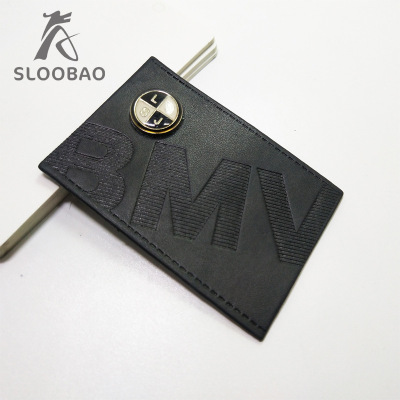 Metal Leather standard Design Jeans clothing PU Imitation leather Paper card Metal Embossing Gilding Leather label Design