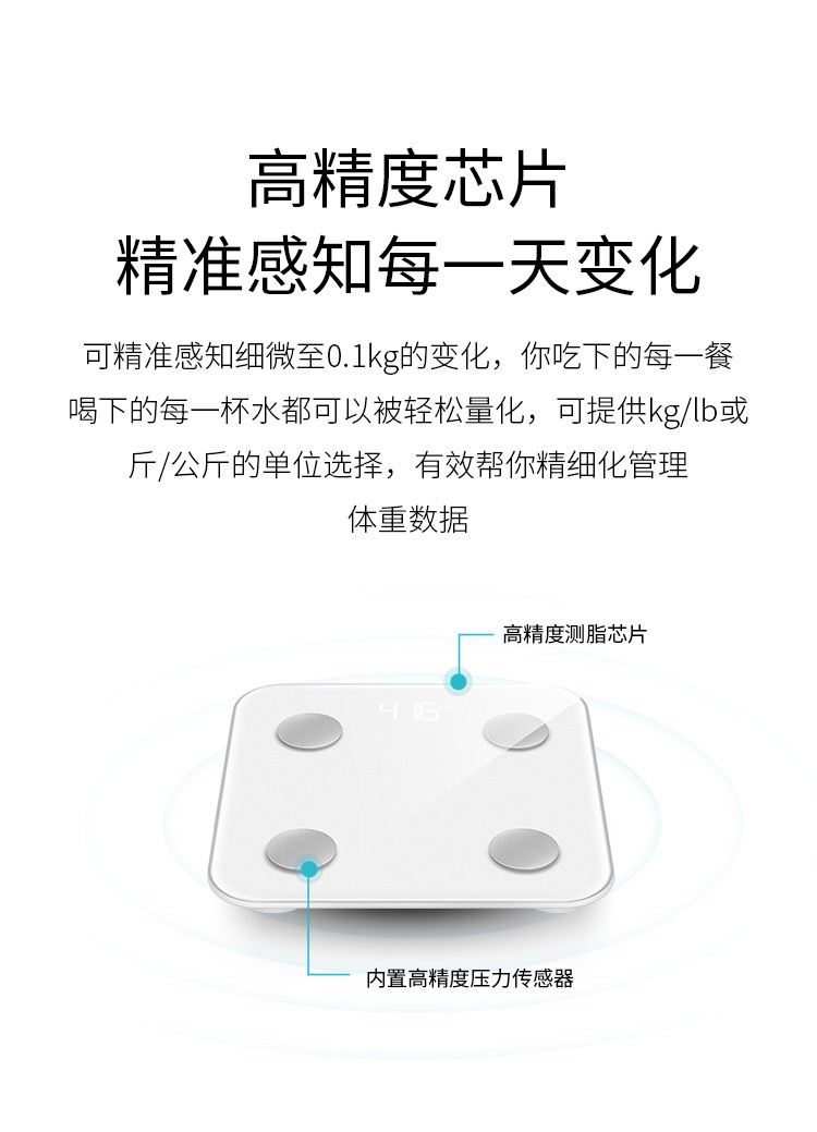 Body Weight Scale Household Body Fat Scale Accurate Electronic Scale Human Body Scale Rechargeable Compact Jingdong Health App Connected Customizable