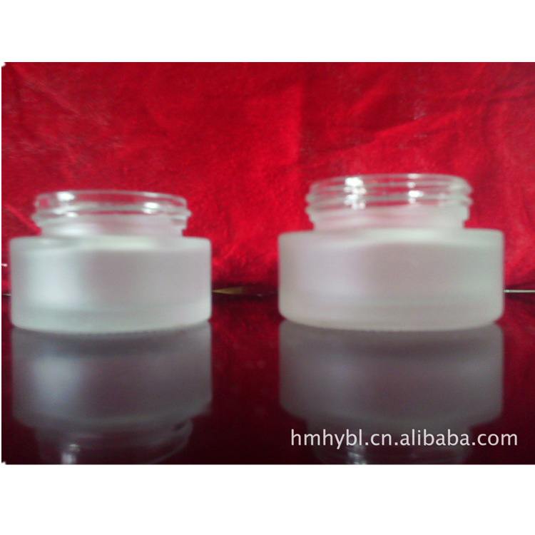 膏霜瓶直销供应鸿运牌膏霜瓶化妆白色蒙砂膏霜瓶子玻璃膏霜瓶