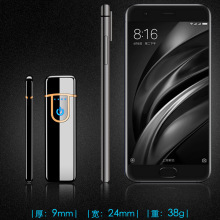 803長條電熱絲充電打火機 電泳工藝廣告logo定  制觸摸感應打E18