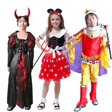 1萬聖節兒童演出服裝女童巫婆公主裙 米奇妮國王吸血鬼角色扮演服
