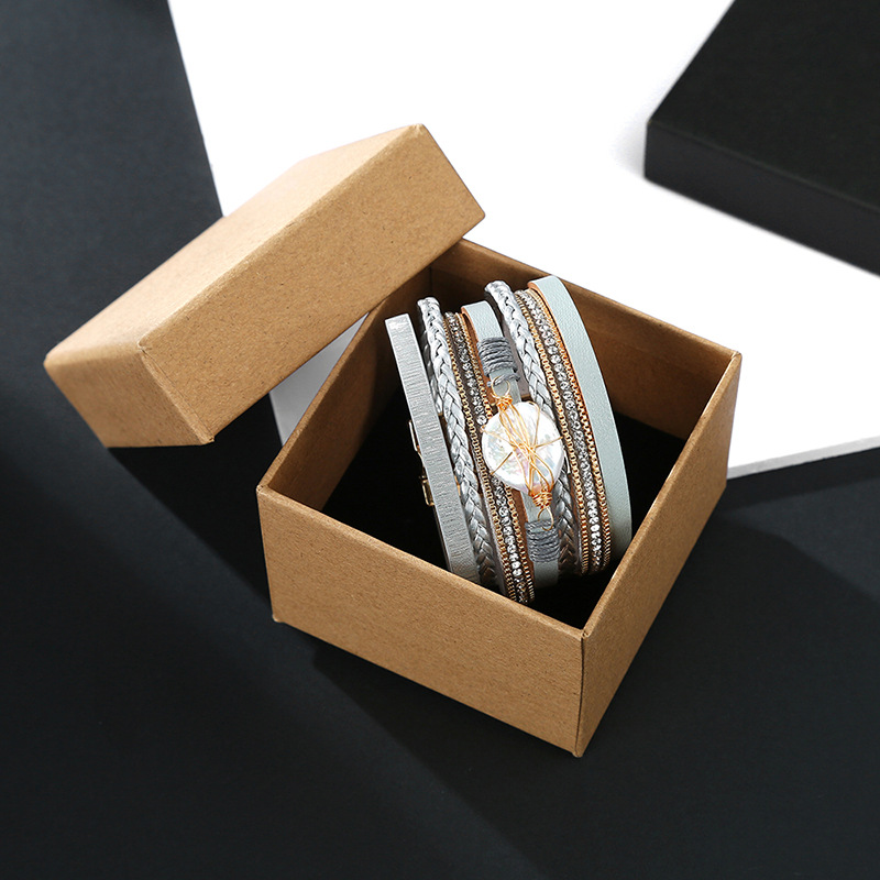 Bohemian fashion pearl tied rope braided bracelet