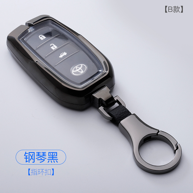 럭셔리 더블 레이어 풀 백 B (피아노 블랙 + 링 버클)