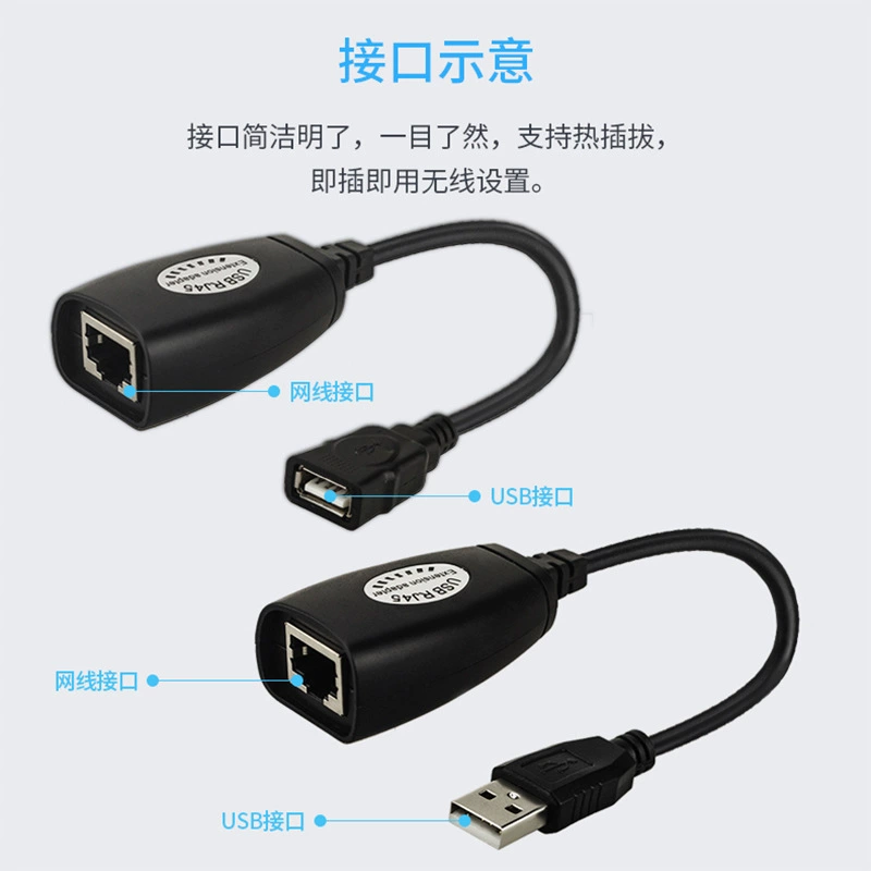 USB сетевой кабель-удлинитель USB до RJ45 сетевой порт сигнал усилитель 50 метров дальности передачи соединение офисное оборудование