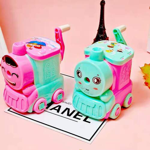 Creative cartoon pencil sharpener locomotive shape sketch pencil sharpener primary school student hand-cranked pencil sharpener pencil sharpener gift
