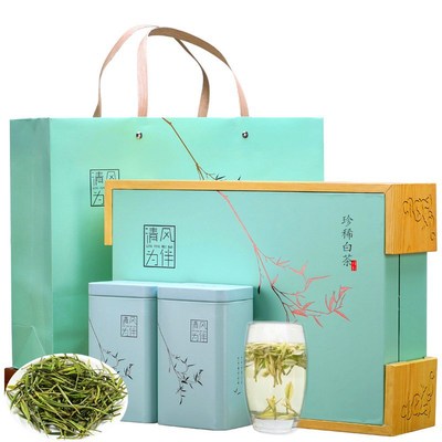 2021 newly picked and processed tea leaves Spring Mingqian Angelina specialty Alpine Rare White tea Tea bulk Green Tea Gift box packaging 200g