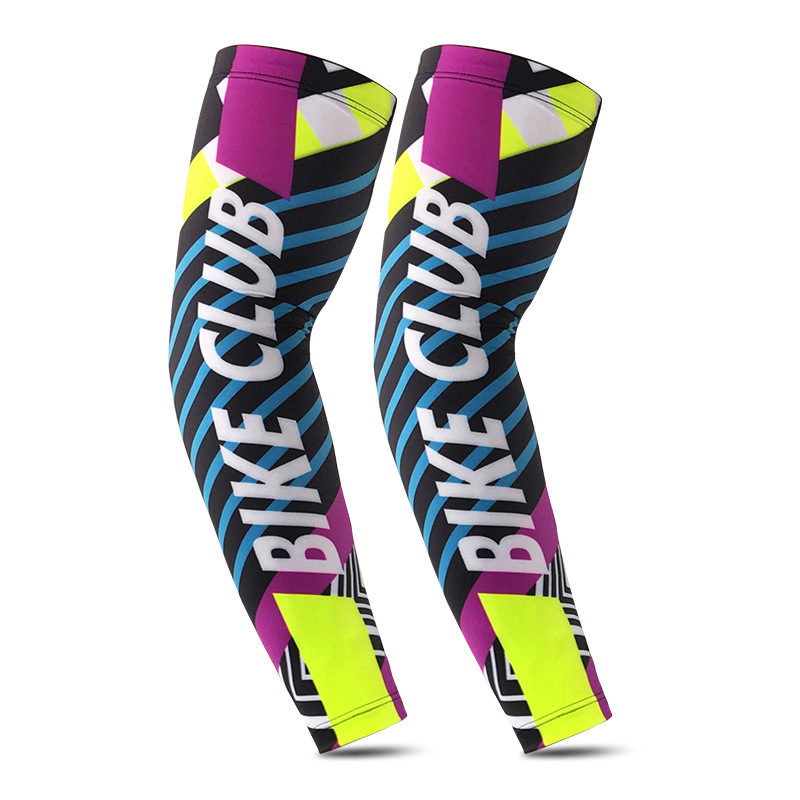 定制夏日冰丝莱卡袖套户外骑行跑步防紫外线防晒冰凉护臂一件代发