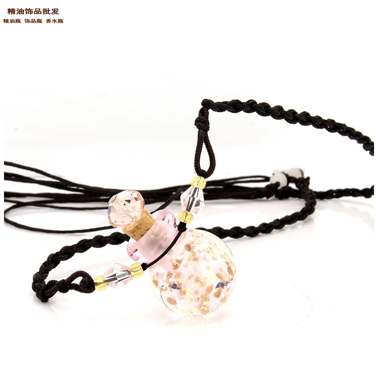 中国精油饰品网粉红色球形金莎瓶妞妞绳项链2.jpg