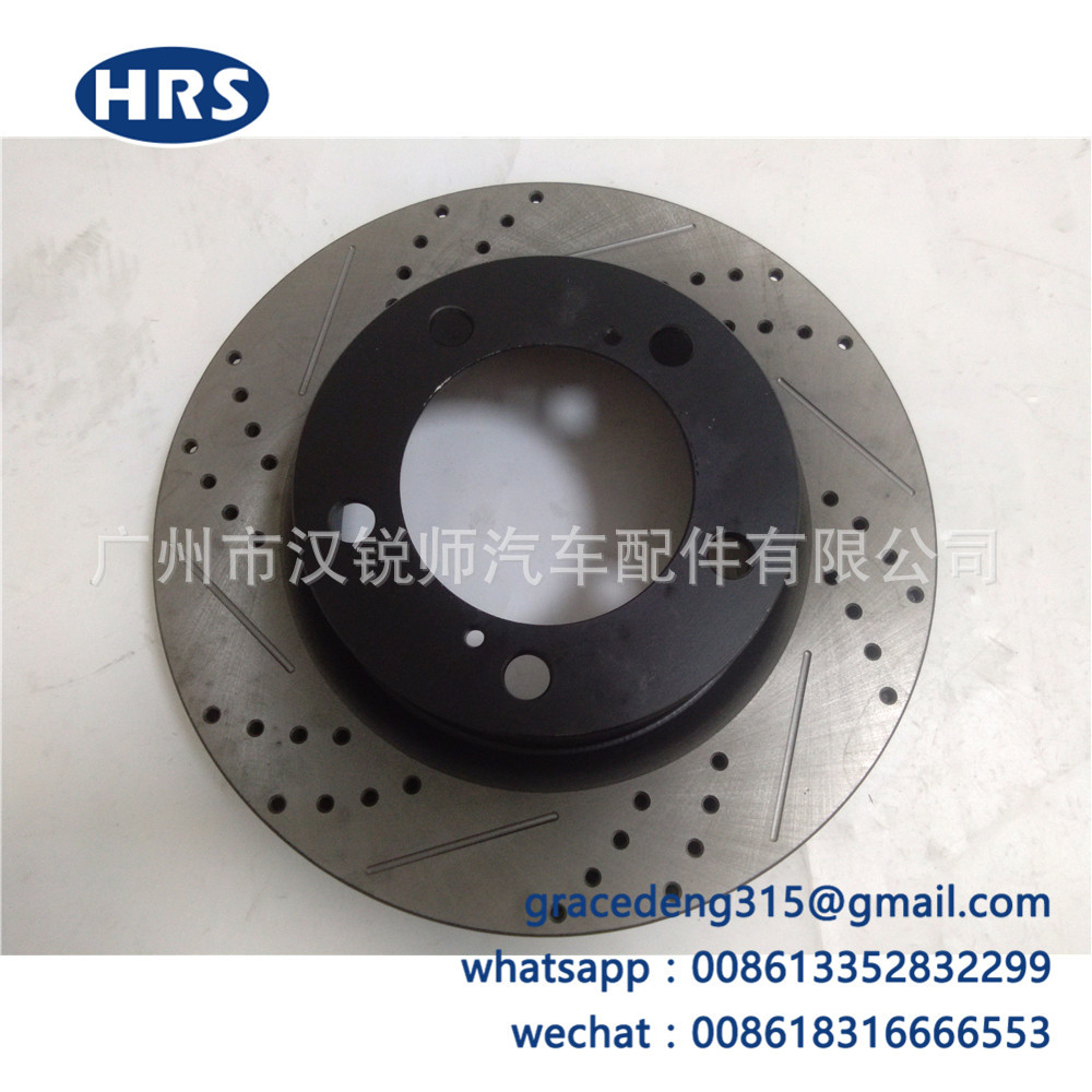 43512-60180 подходит для тормозного диска Toyota Land Cruiser GRJ200 с отверстиями и канавками углеродная черная поверхность