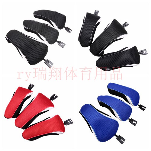 Golf wood club cover, unlicensed mesh 135 three-piece set, thickened nylon protective cover, cross-border hot sale