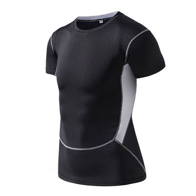 健身男士塑身T恤健身房 速干紧身衣弹力厂家供应定制