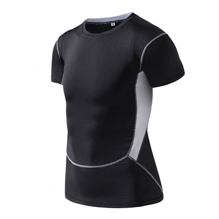 健身男士塑身T恤健身房 速干紧身衣弹力厂家供应定制