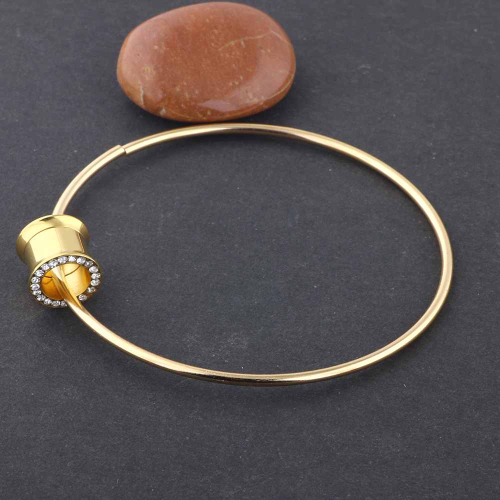 Stainless Steel Gold Circle Ear Plug 16mm Ear Expansion Piercing Jewelry detail image 7