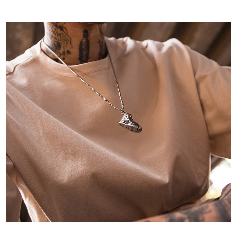 Segeltuch-Schuhe personalisierte Umwelt Souvenir Halskette Zubehör Edelstahl_voghion.com