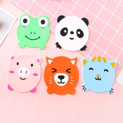 YC25 Manufactor Direct selling animal Special-shaped modelling Soft glue PVC Coaster originality non-slip Insulation pad Cup mat wholesale