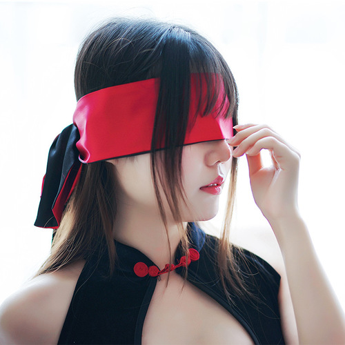 Wholesale two-dimensional silk eye mask, adult sex accessories, blackout satin, can be used as a strap belt PJ0450