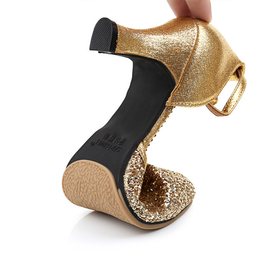 Outdoor silver gold sequins Latin ballroom dance shoes female adults fashionable ladies shoes soft bottom companionship square dance dancing shoes