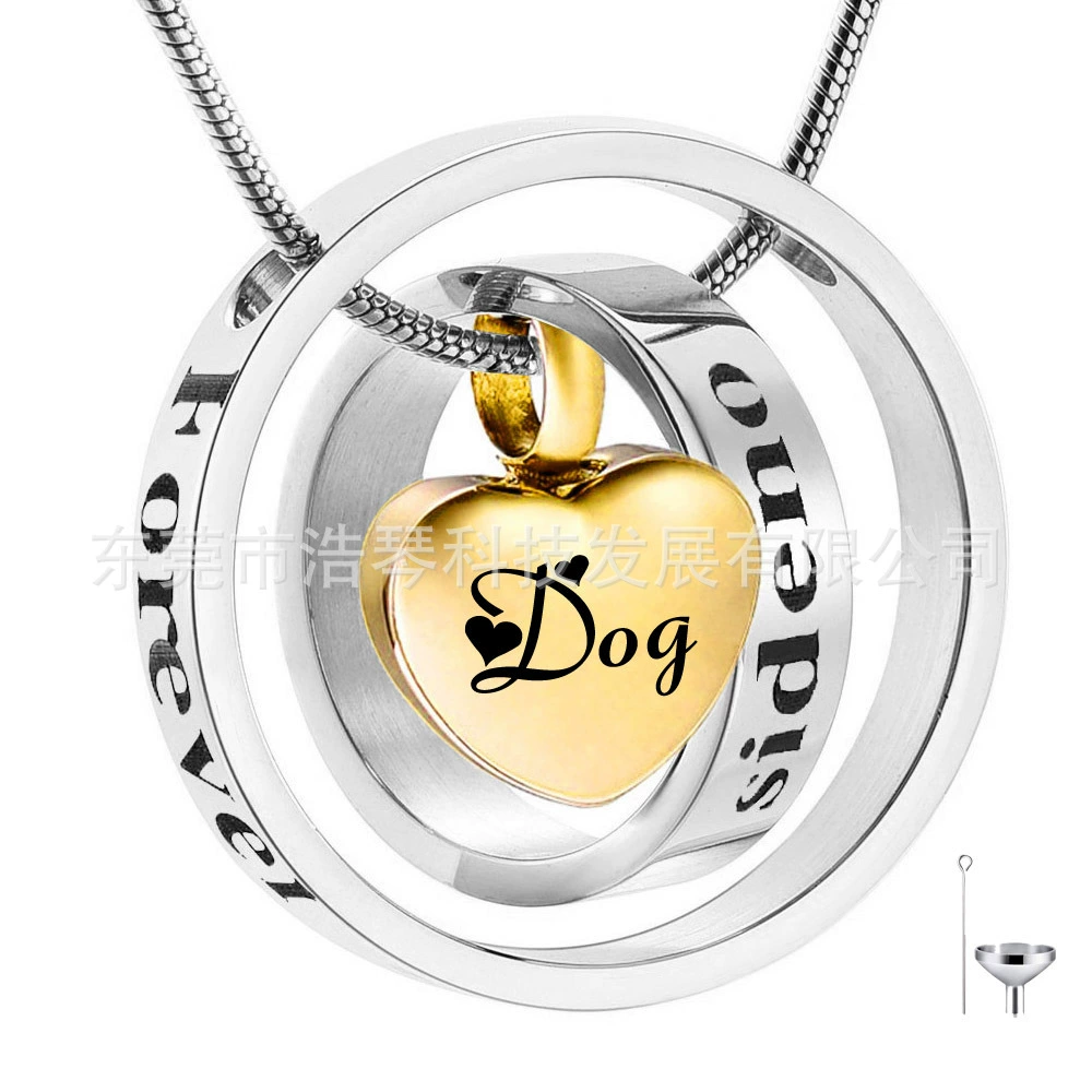 Европейские и американские ювелирные изделия мода персонализированный флакон духов из нержавеющей стали золото в форме сердца Шкатулка для пепла кулон ювелирные изделия для кремации аксессуары