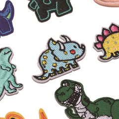 恐龍直銷布貼 時尚卡通系列破洞補丁貼 背膠刺繡熨燙貼