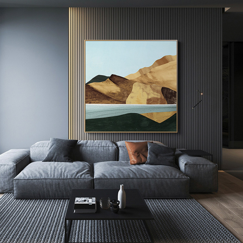 Brahma Craft Modern Light Luxury Decorative Painting Abstract Living Room Murals Triptych Sofa Background Wall Hanging Painting Hotel