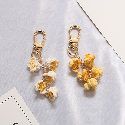 Cream Convenience House Super Cute and Realistic Food and Toy Popcorn Keychain Airpods Hanging Chain Pendant Jewelry Gift