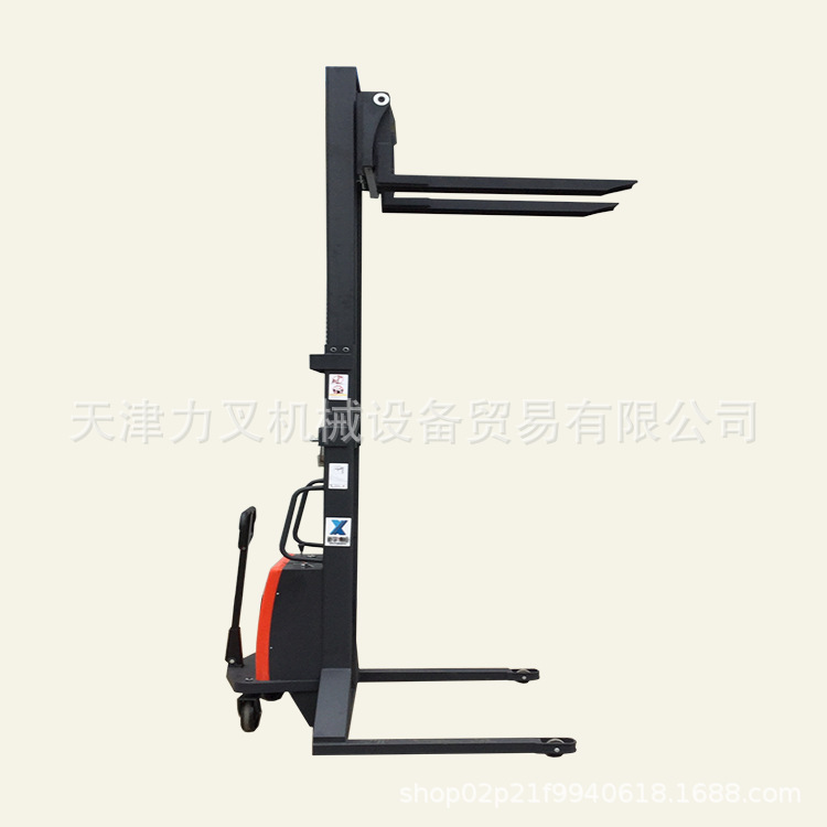 供应3.5/4/4.5米电瓶升高车电动托盘装卸车 半自动升降搬运堆放车