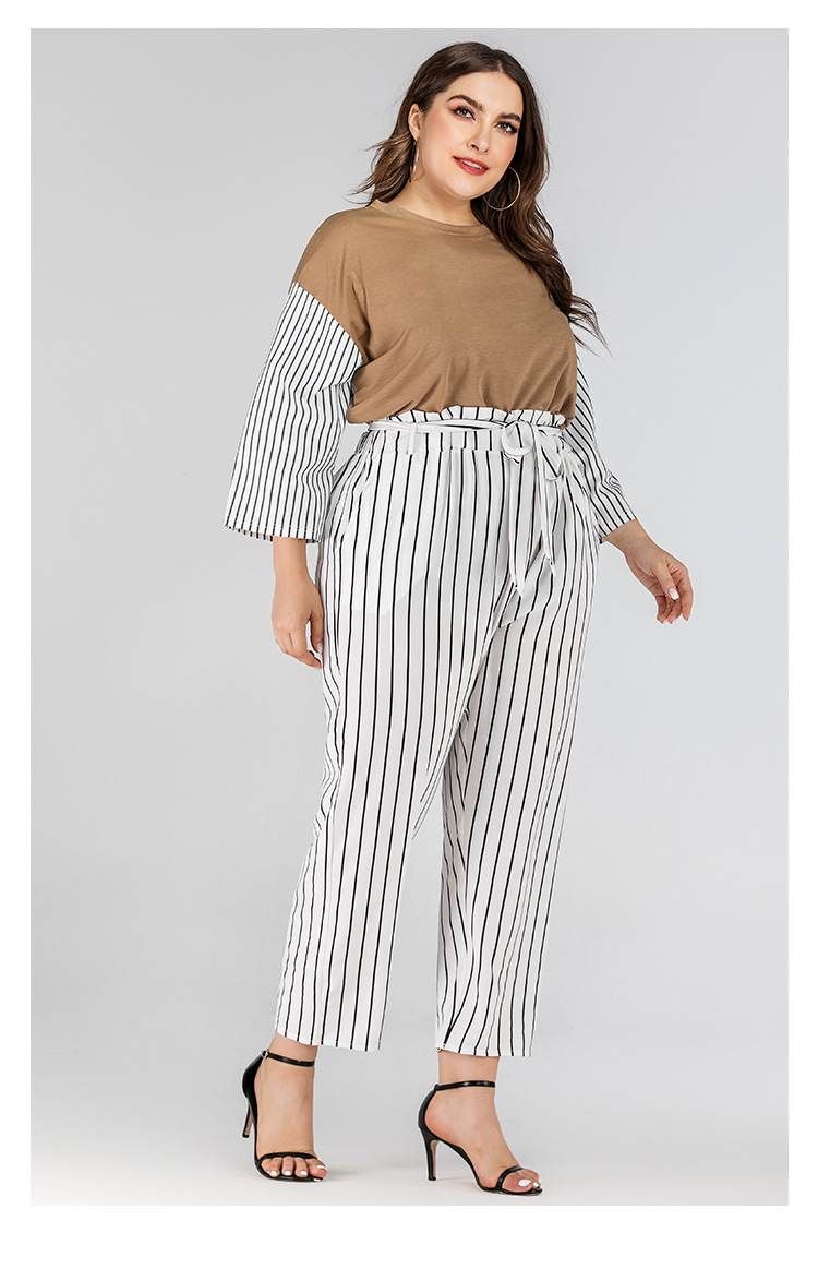 Cool Striped Large Size Casual Pants NSJR17176