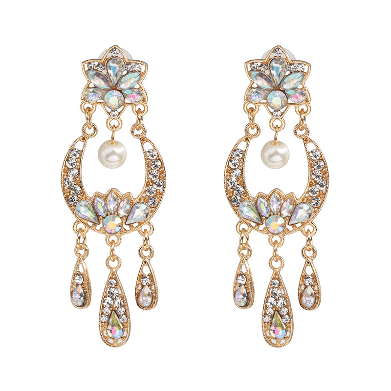 Pendientes de diamantes de borla de aleacin retro barroco con personalidad europea y americana de modapicture5