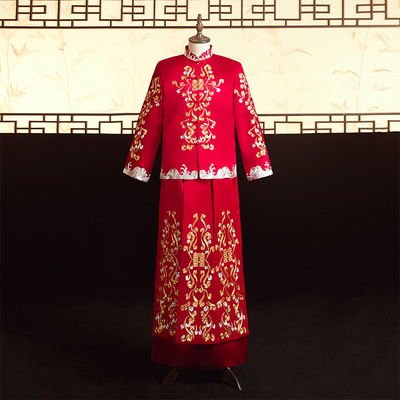 盘金绣男秀禾服新郎2021春夏季古装婚服唐装男装中式结婚礼服批发|ms