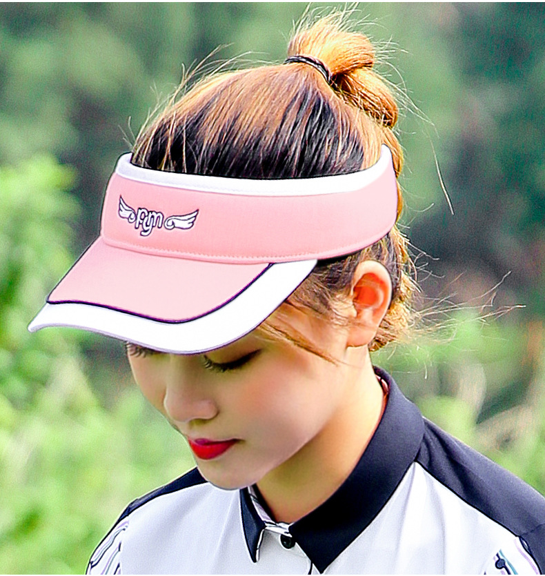 Mũ golf nữ không vành thoáng khí chống nắng mùa hè — MZ019PGM mũ không đỉnh Trắng Đỏ Xanh Navy, MZ019PGM không mũ trắng Bột chi tiết 11