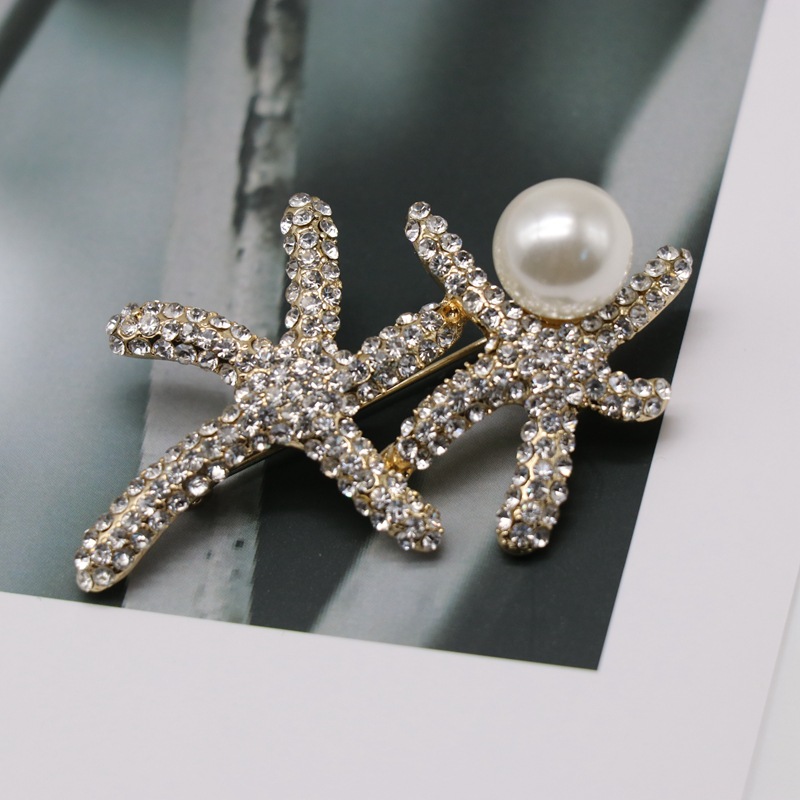 Silver Brooch Colored Beads Embellished Leaf Brooch Men And Women Suit Collar Scarf Pin display picture 3