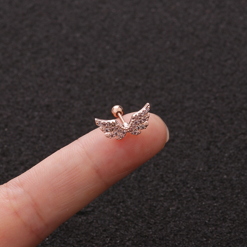 Ear Cartilage Rings & Studs Ethnic Style Star 316 Stainless Steel  Copper Zircon display picture 9