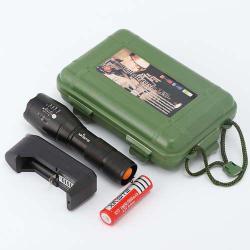 Cross-border supply source A100 LED flashlight USB charging outdoor high-intensity flashlight aluminum T6 direct factory sale