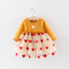 Autumn dress with sleeves girl's, small princess costume, children's clothing, wholesale, long sleeve, 123 years