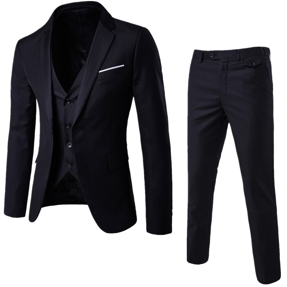 New men's suit, Korean version, slim fit, fashionable trousers, men's bridegroom's dress, casual dress, three piece suit