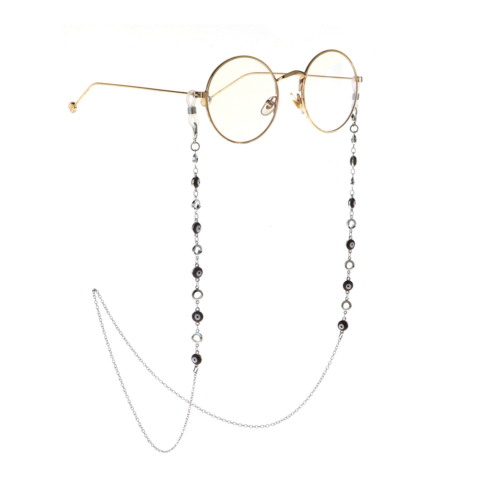 Cross-border Hot Fashion Simple Eye Round Handmade Chain Glasses Cord Anti-lost Metal Glasses Chain display picture 4