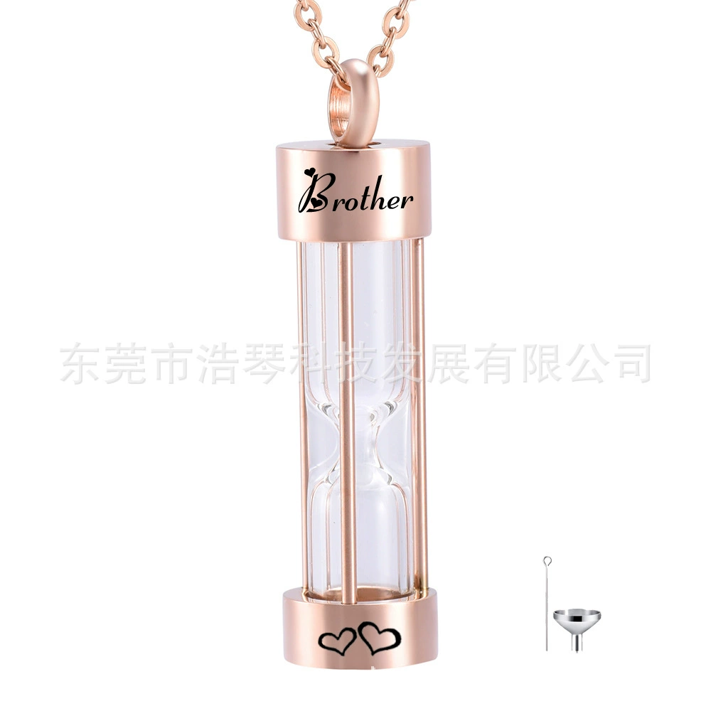 Европейские и американские ювелирные изделия Мода Изысканный флакон духов памятные родственники пепельный шкатулка ожерелье розовое золото Стекло песочные часы кулон