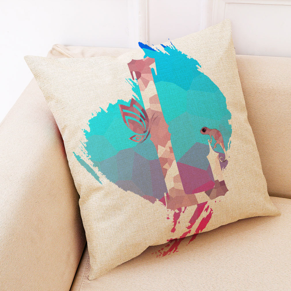 wish 亚马逊新款时尚LOVE棉麻抱枕套 汽车抱枕家居沙发靠垫定制