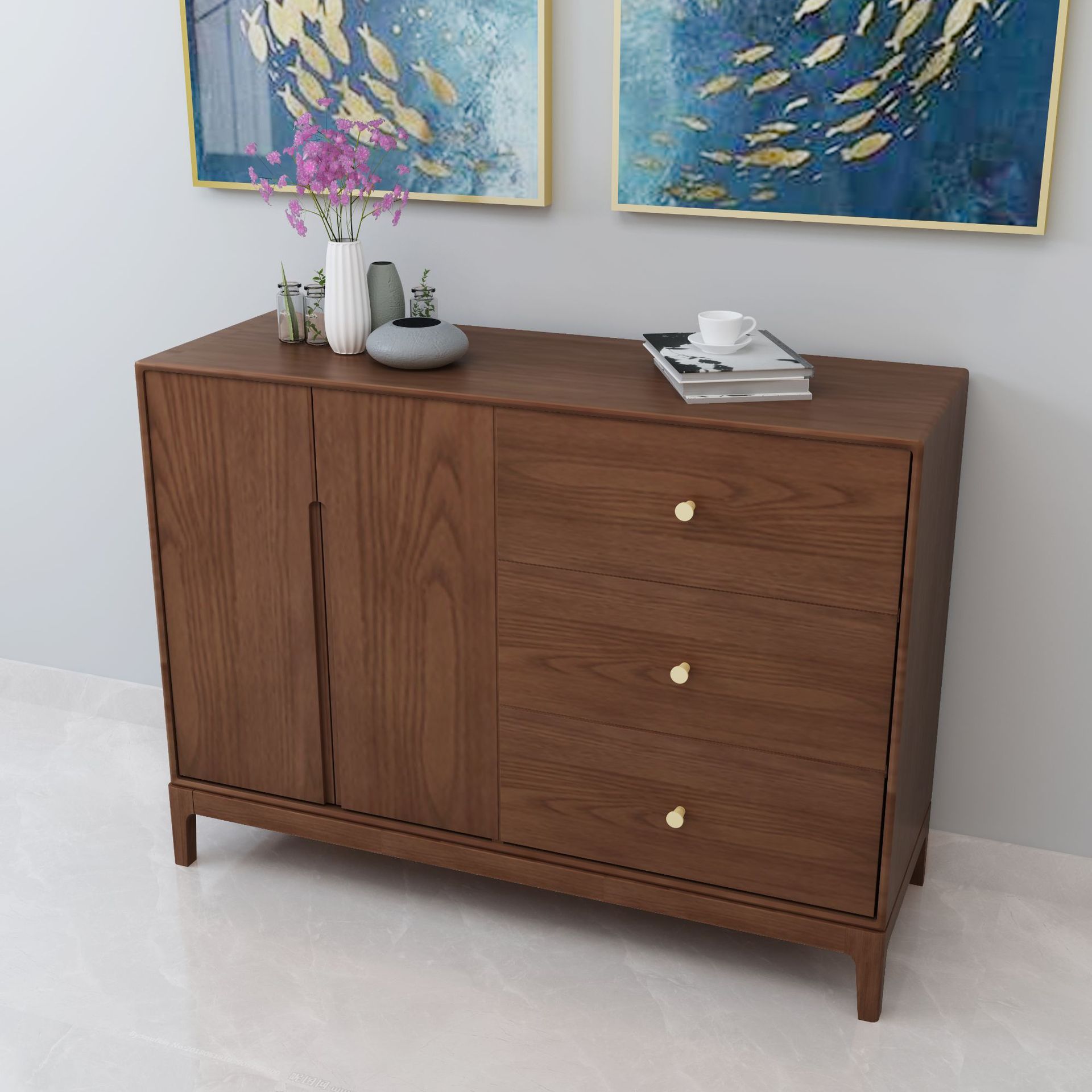 北欧餐边柜实木简约现代储物柜茶水柜备餐柜酒柜厨房柜子餐厅柜