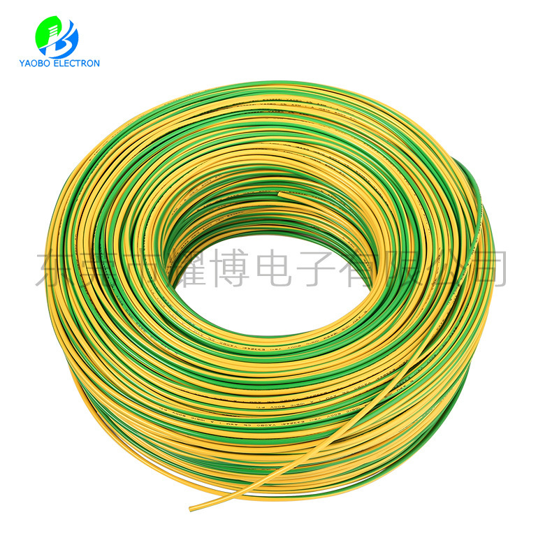 1007电子线 24AWG 黄绿注条电子线 美标电子线 耐温80度300V