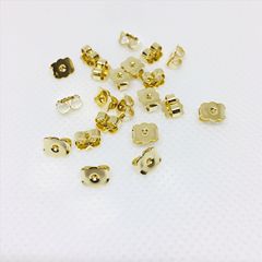 14k real gold color-preserving thickened square ear plugs butterfly ear plugs diy earring accessories non-loose ear stud plugs