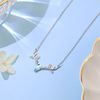 Organic necklace, silver chain for key bag  for beloved, moonstone, internet celebrity