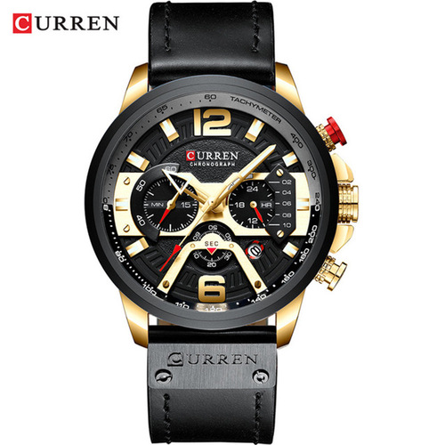 CURREN 8329 trendy men's waterproof watch six-pin multi-function fashion large dial calendar watch