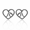 Wavy earrings stainless steel, fresh accessory, European style, wholesale