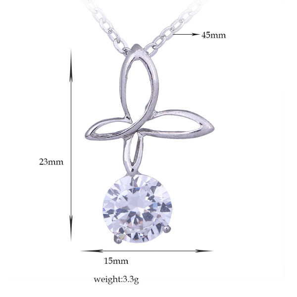 Brand copper necklace with zircon