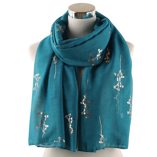 Women's European and American Style New All-Match Fashion Gold-Embossed Branch Print Scarf – Wholesale Shawl